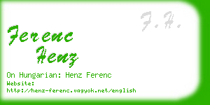 ferenc henz business card